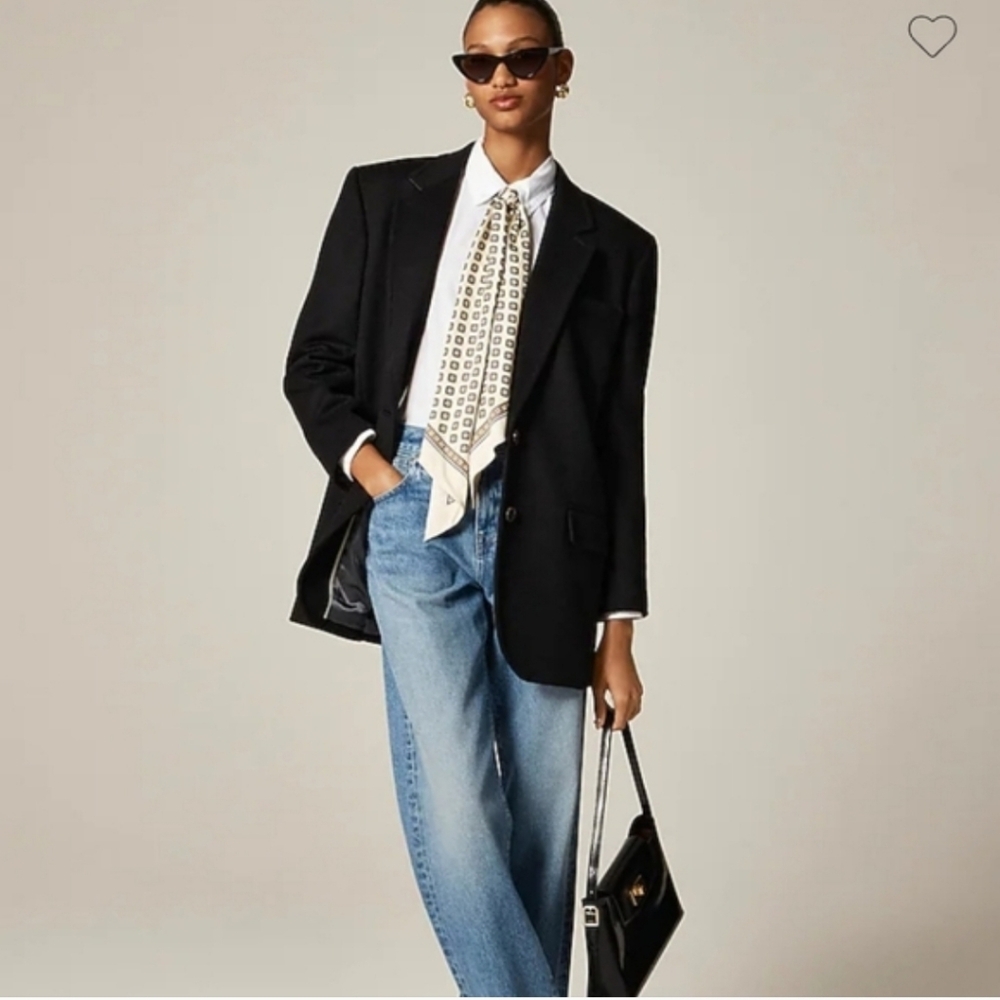 J Crew Gamine blazer-coat in wool blend CN068 Size S NWT Black